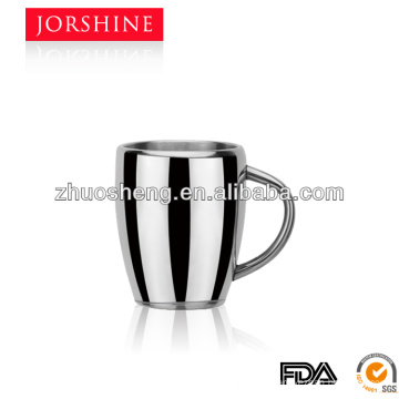 Fabricante direto parede dupla inox atarraxamento caneca de café com alça